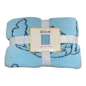 Disney STITCH Blanket Super Soft Throw 50X60 50 x 60 in Plush Lilo Blue NEW